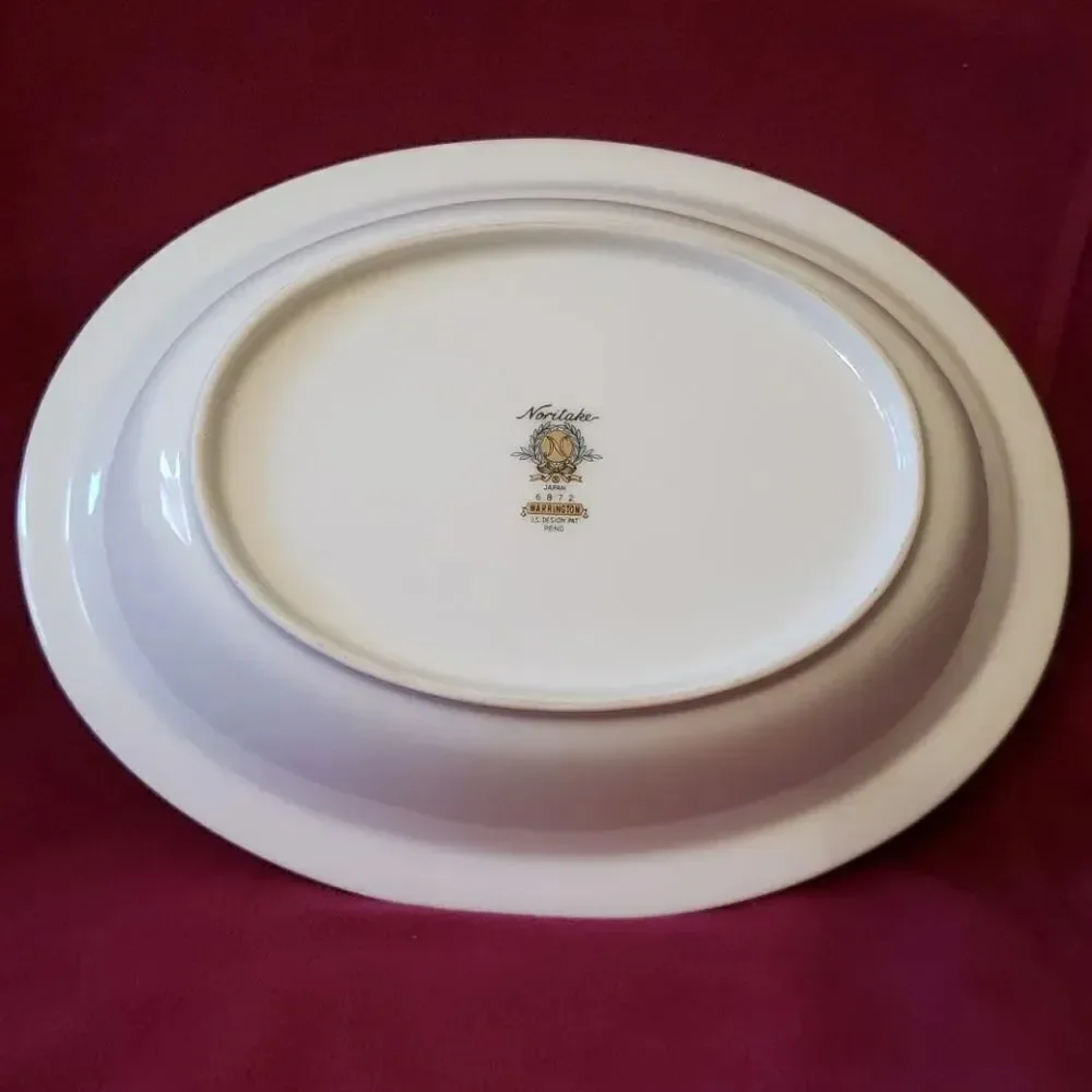 Vintage Noritake Porcelain Oval Serving Dish Bowl